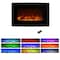 Hastings Home 36-inch Curved Electric Fireplace, Wall Mount/ Floor Stand, 10 LED Flame Colors (Black) 711205NQN - alternate 1